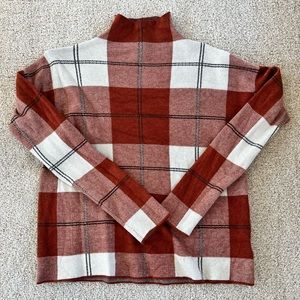 Flannel Mock Neck Sweater